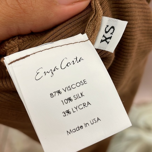 Enza Costa Silk Knit Half Sleeve Dress Bronze - Picture 8 of 8